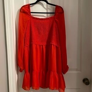 1. State XL orange baby doll style dress.